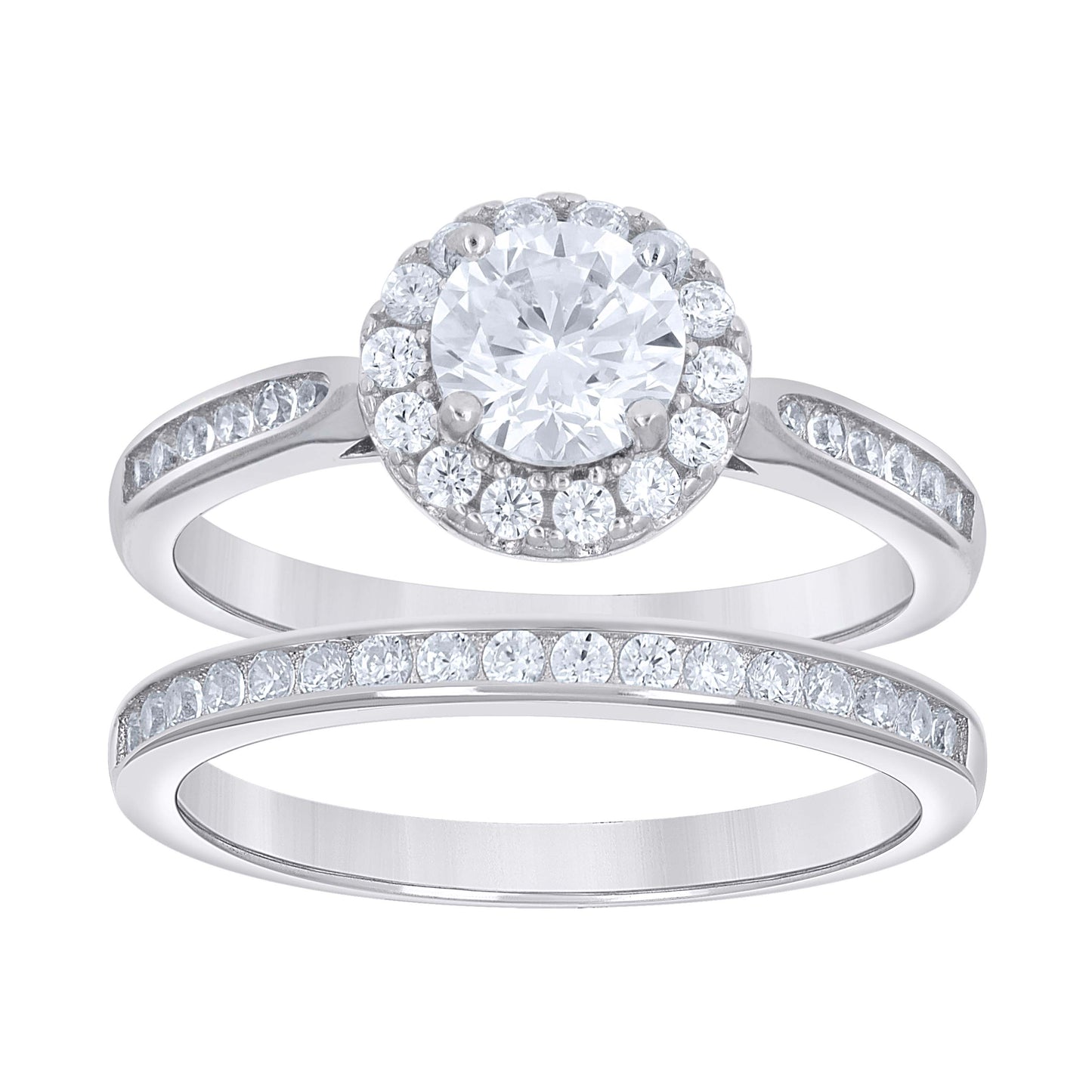 925 Sterling Silver Cz Duo Ring S6