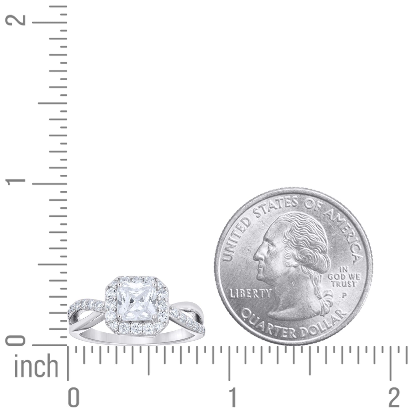 925 Sterling Silver Cz Ring S6