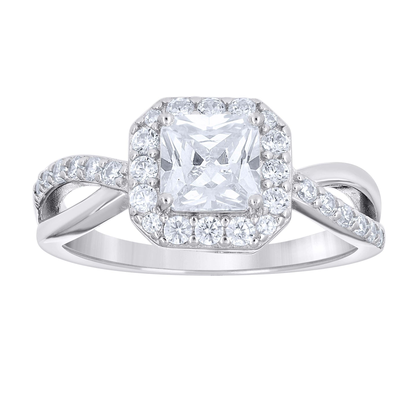 925 Sterling Silver Cz Ring S6
