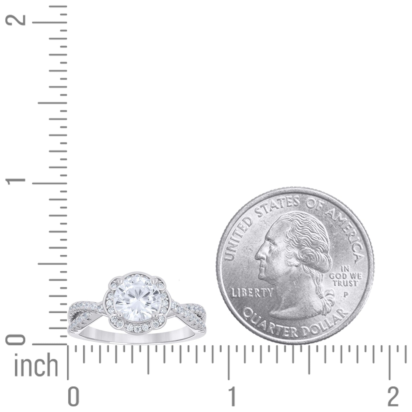 925 Sterling Silver Cz Ring S5