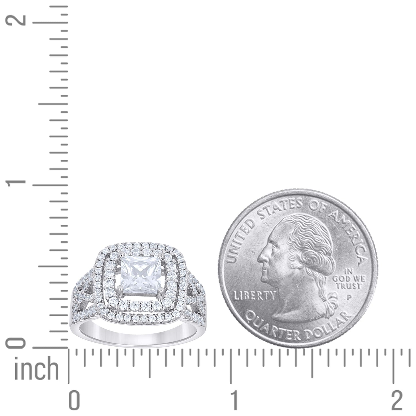 925 Sterling Silver Cz Ring S6