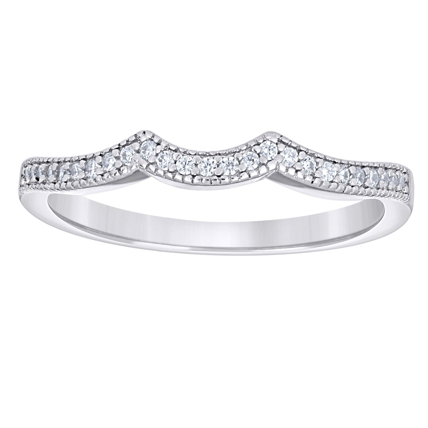 925 Sterling Silver Cz Duo Ring S6