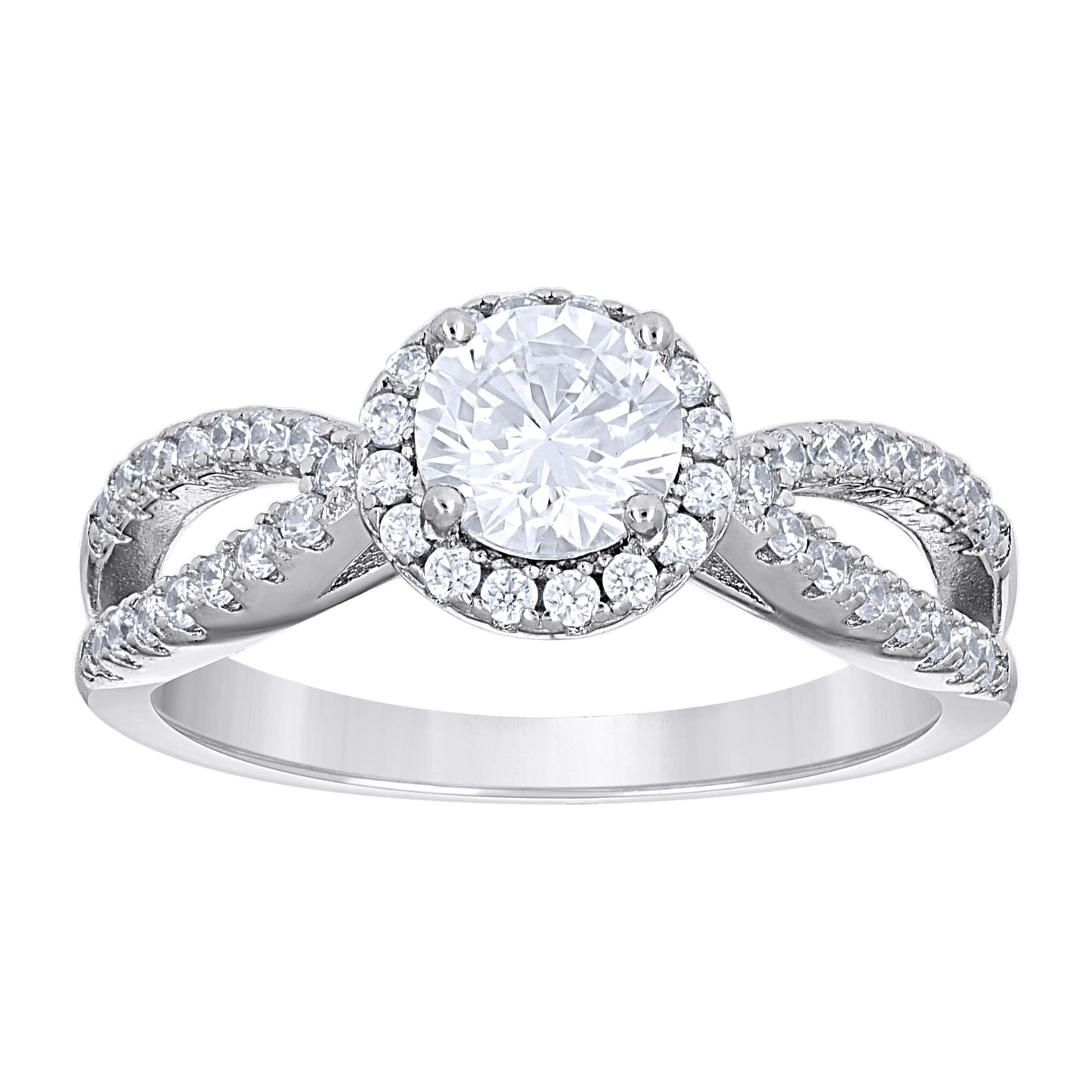 925 Sterling Silver Cz Duo Ring S6