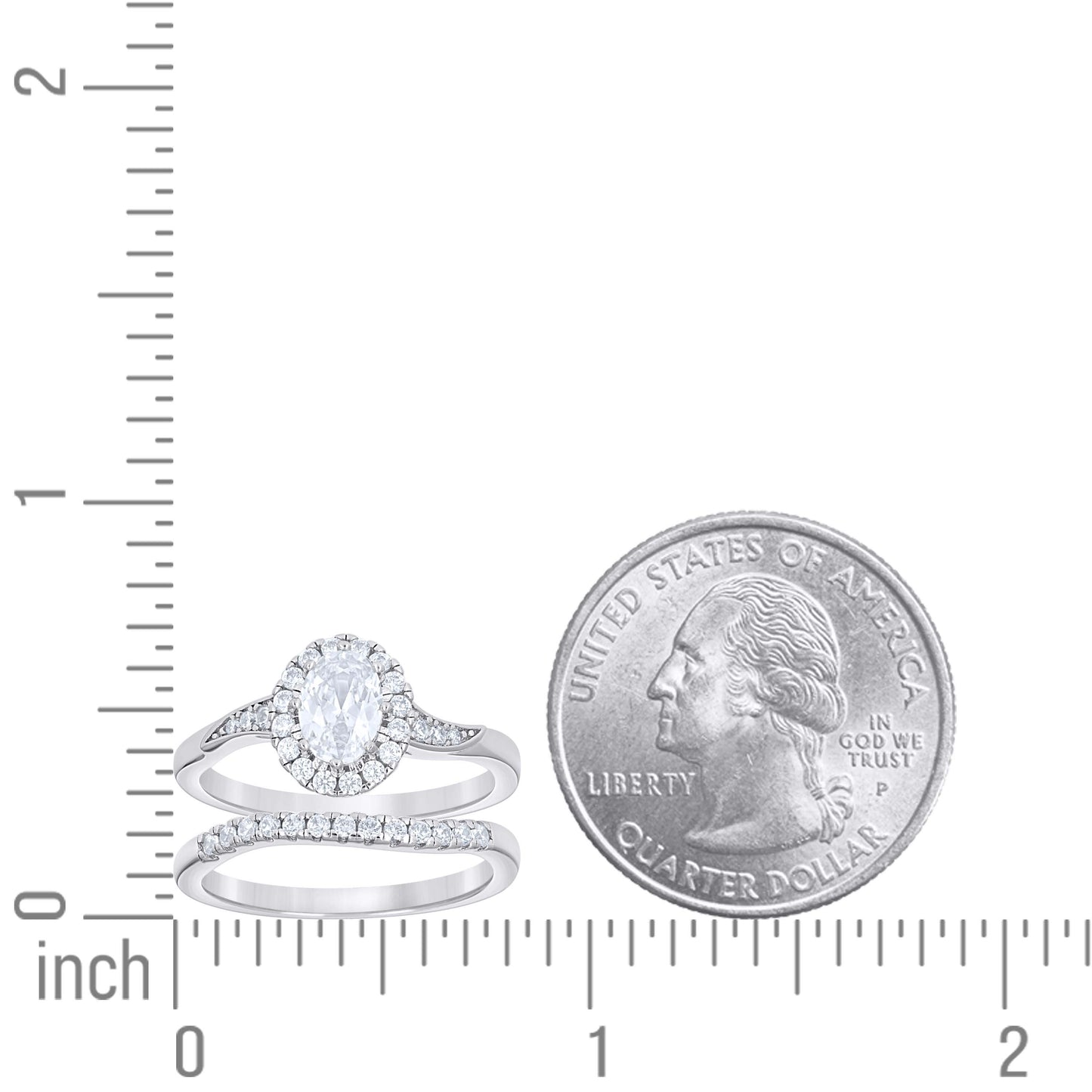 925 Sterling Silver Cz Duo Ring S6