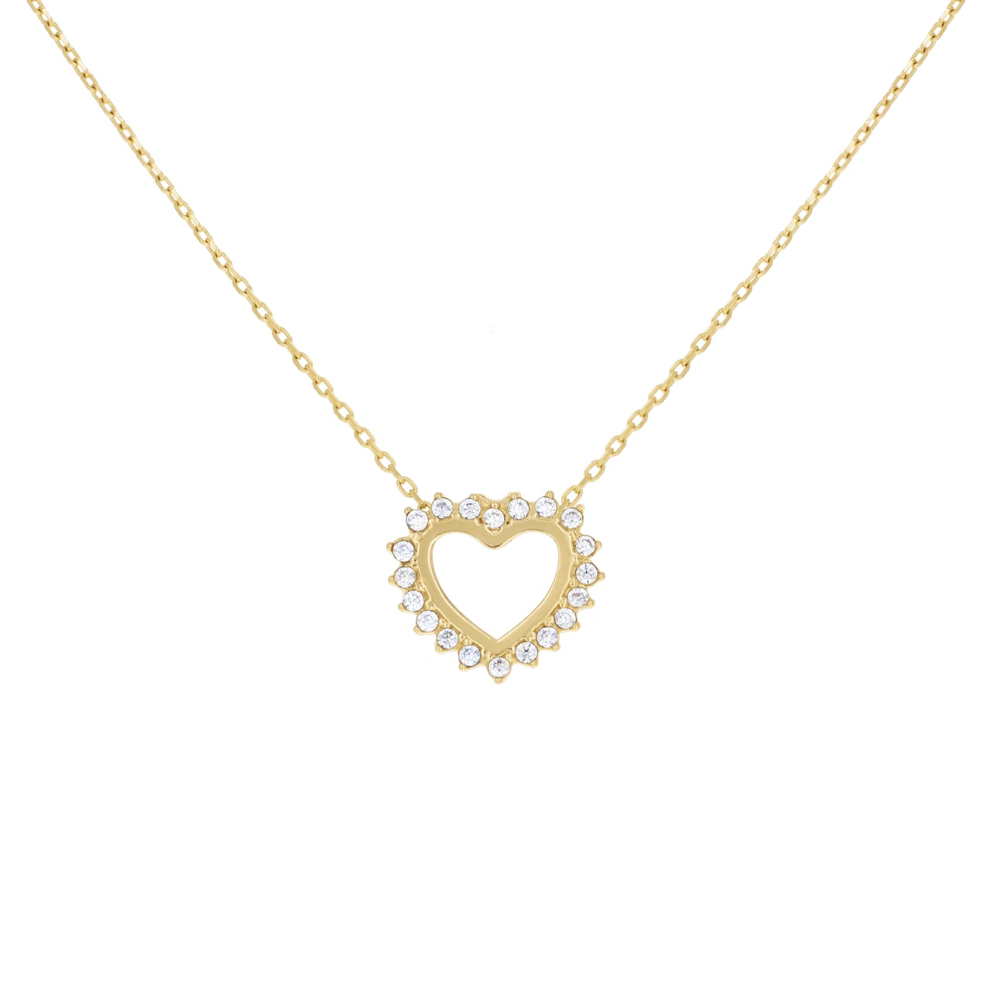 14Kt Gold Cz Necklace 18" (16"+2")