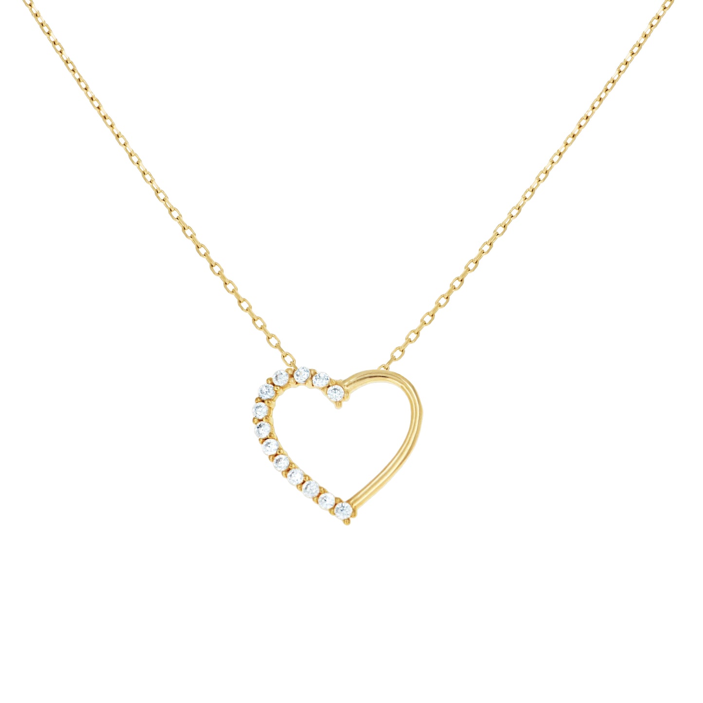 14Kt Gold Cz Necklace 18" (16"+2")