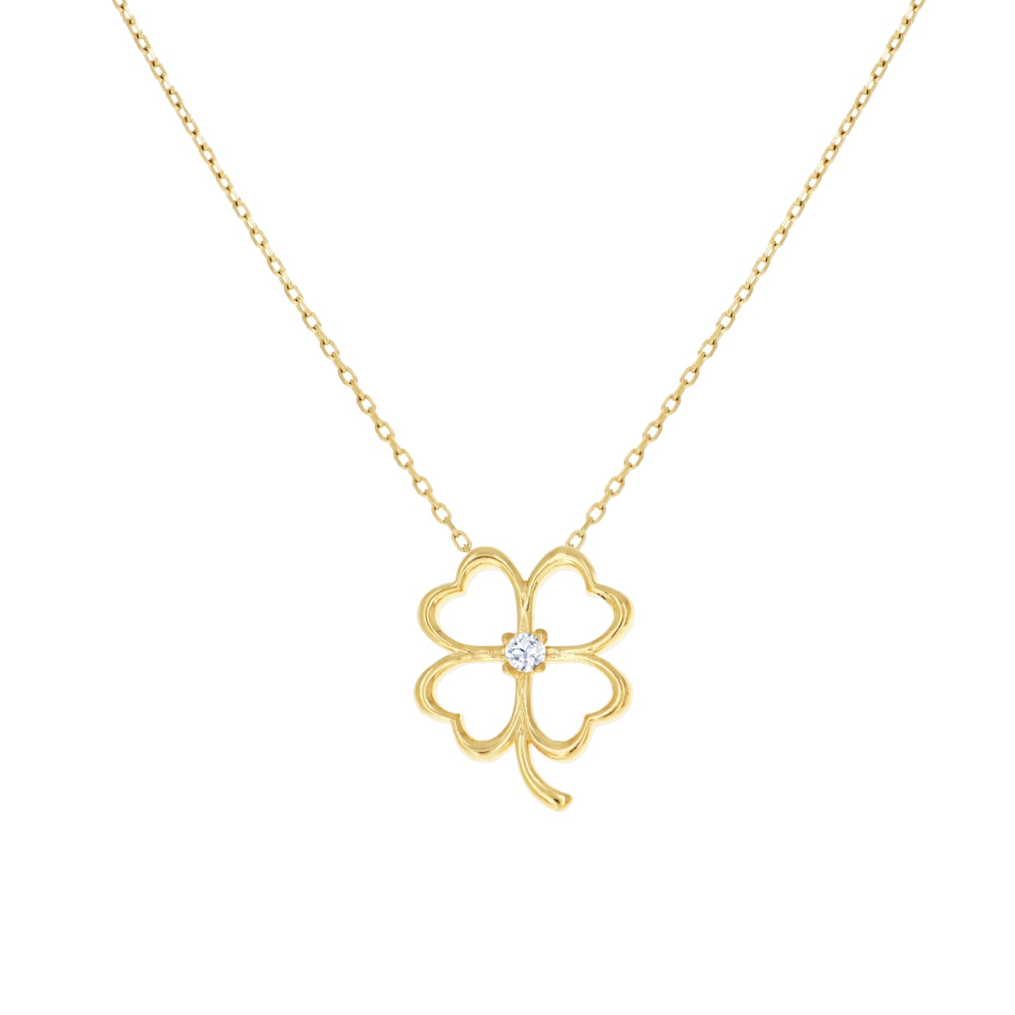14Kt Gold Cz Necklace 18" (16"+2")