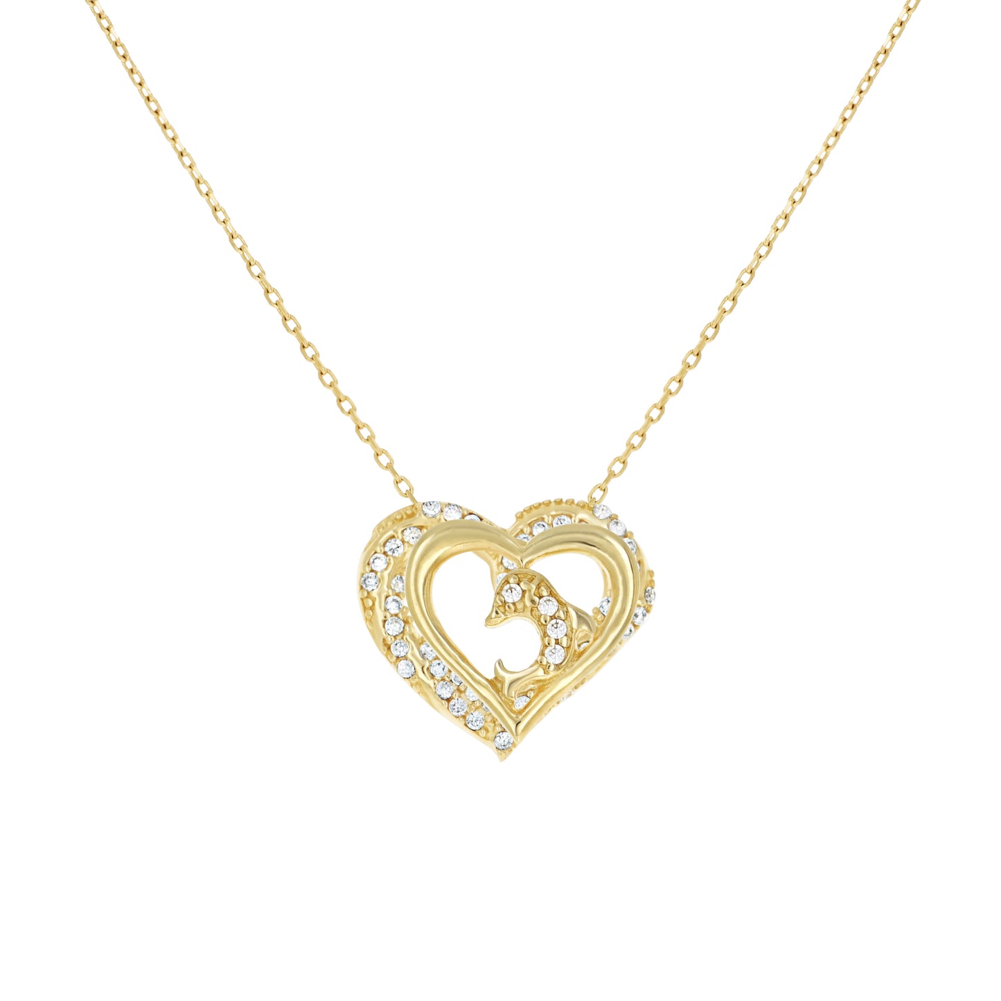 14Kt Gold Cz Necklace 18" (16"+2")