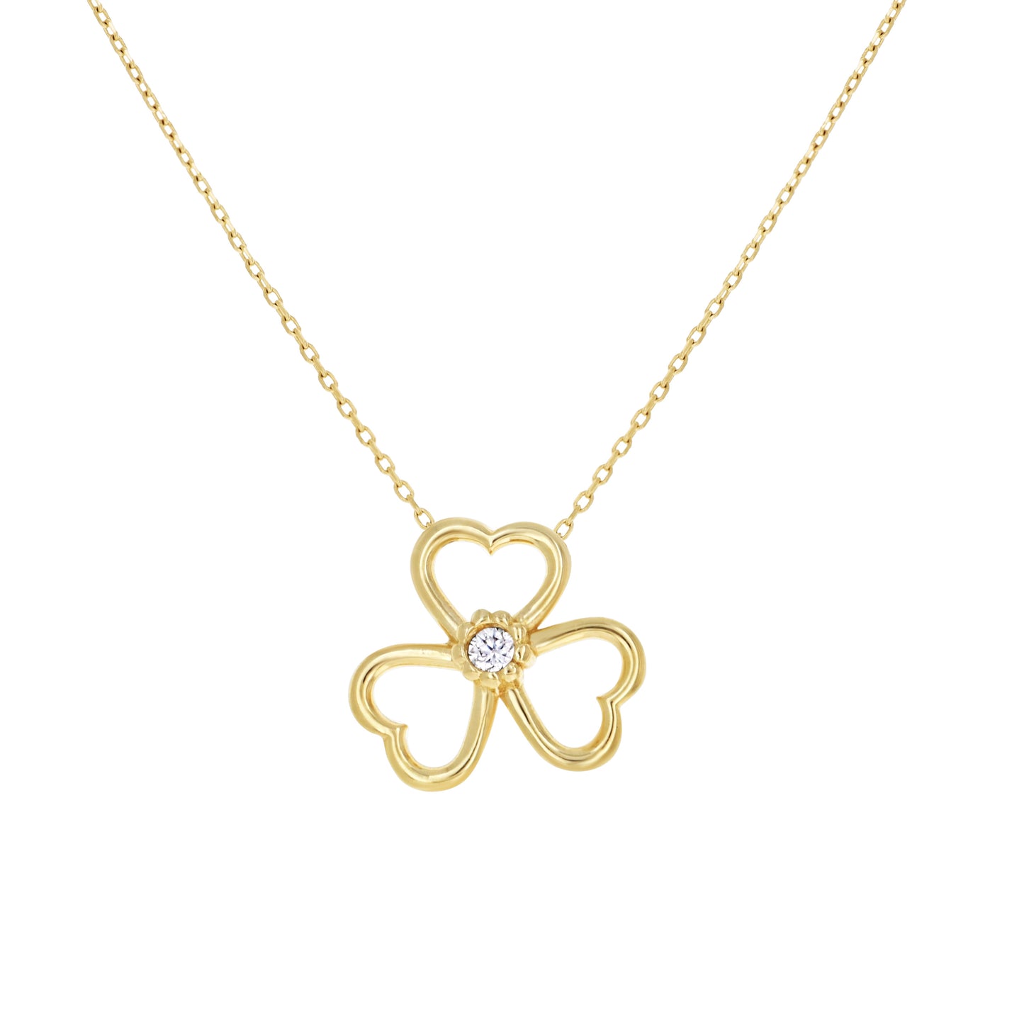 14Kt Gold Cz Necklace 18" (16"+2")