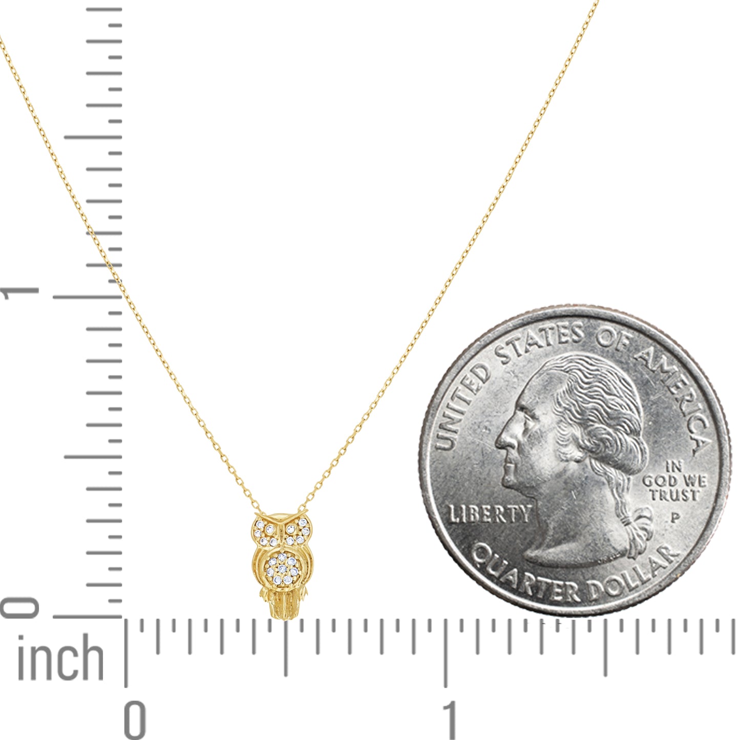 14Kt Gold Cz Necklace 18" (16"+2")