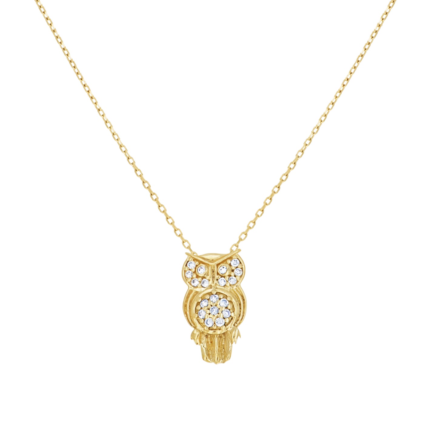 14Kt Gold Cz Necklace 18" (16"+2")