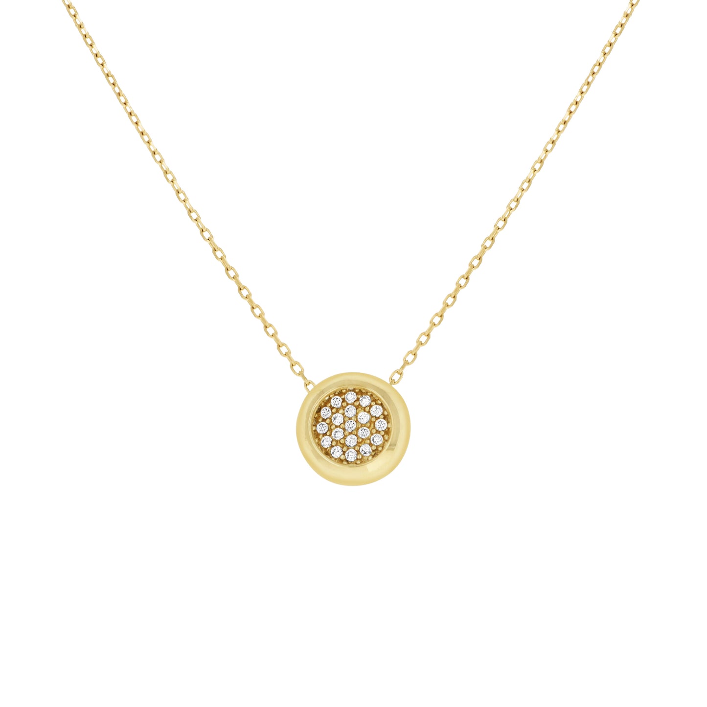 14Kt Gold Cz Necklace 18" (16"+2")