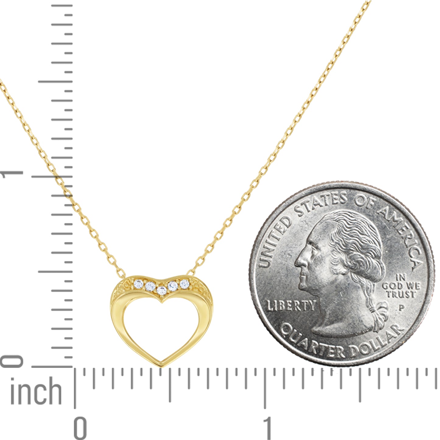 14Kt Gold Cz Necklace 18" (16"+2")