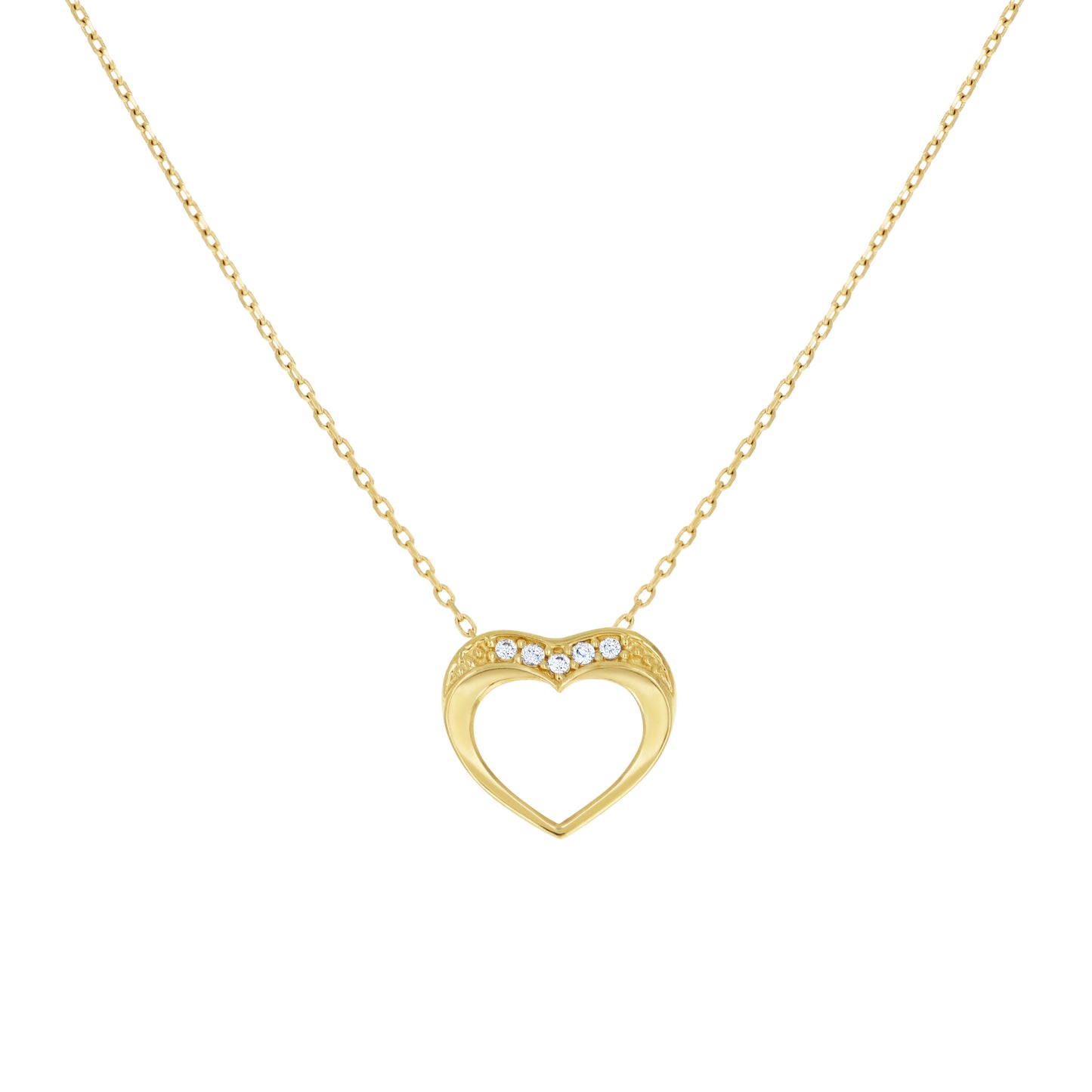 14Kt Gold Cz Necklace 18" (16"+2")