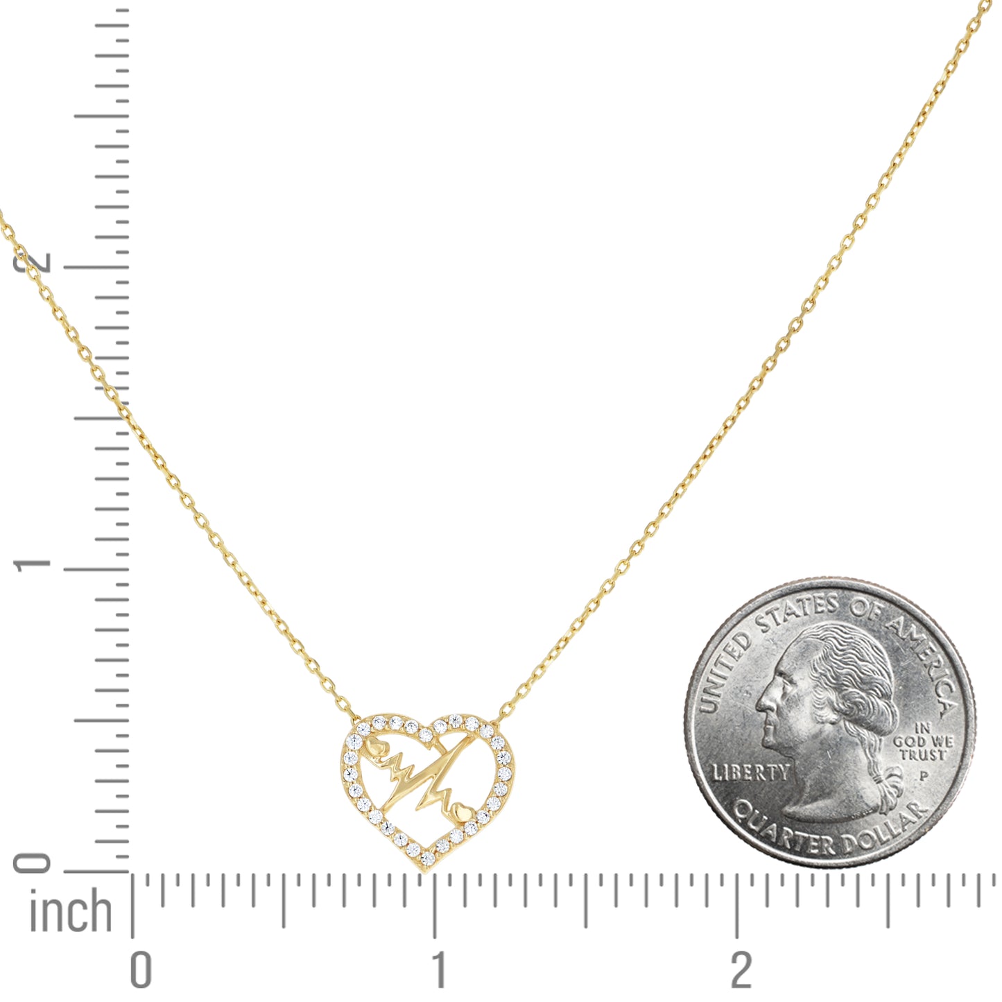 14Kt Gold Cz Necklace 18" (16"+2")