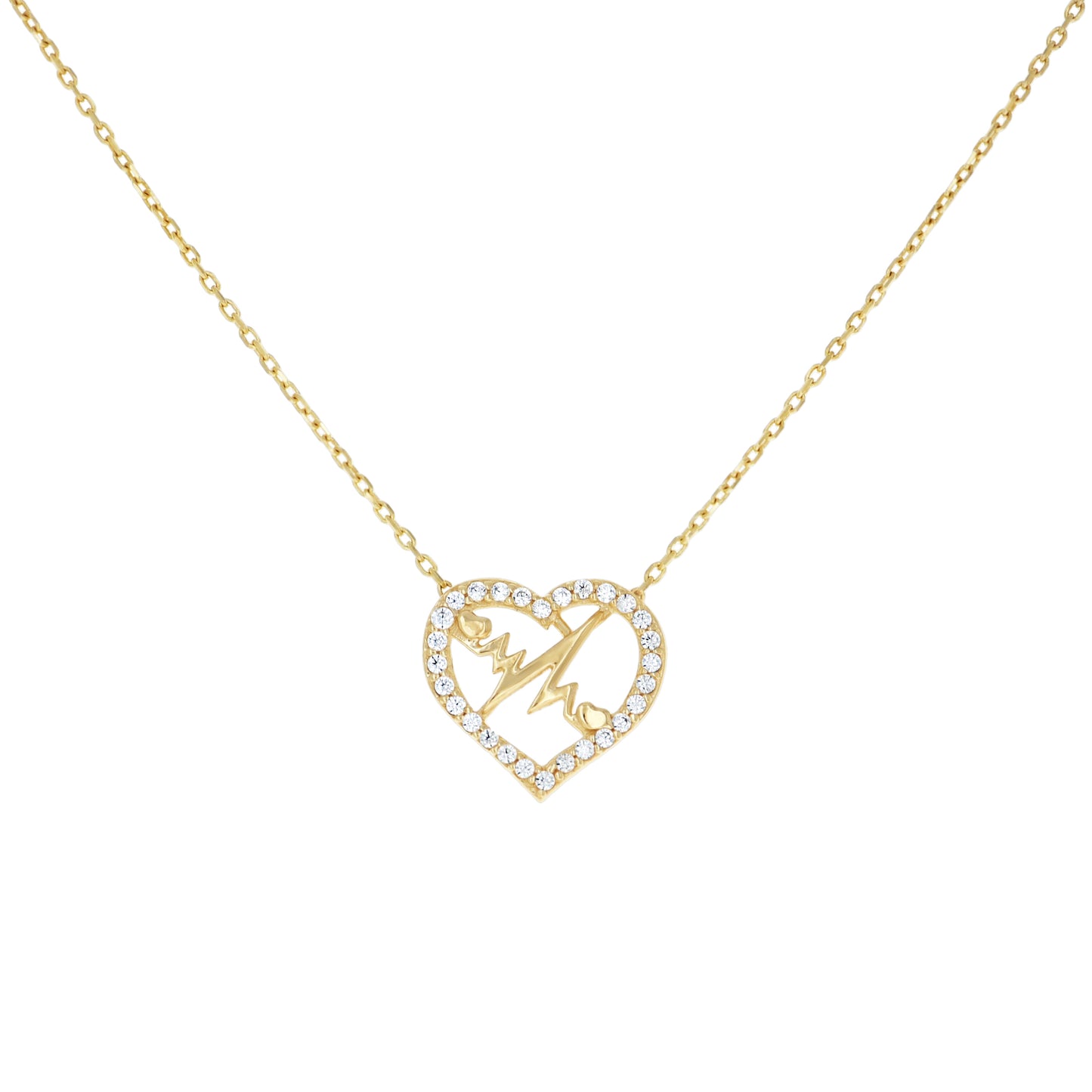 14Kt Gold Cz Necklace 18" (16"+2")