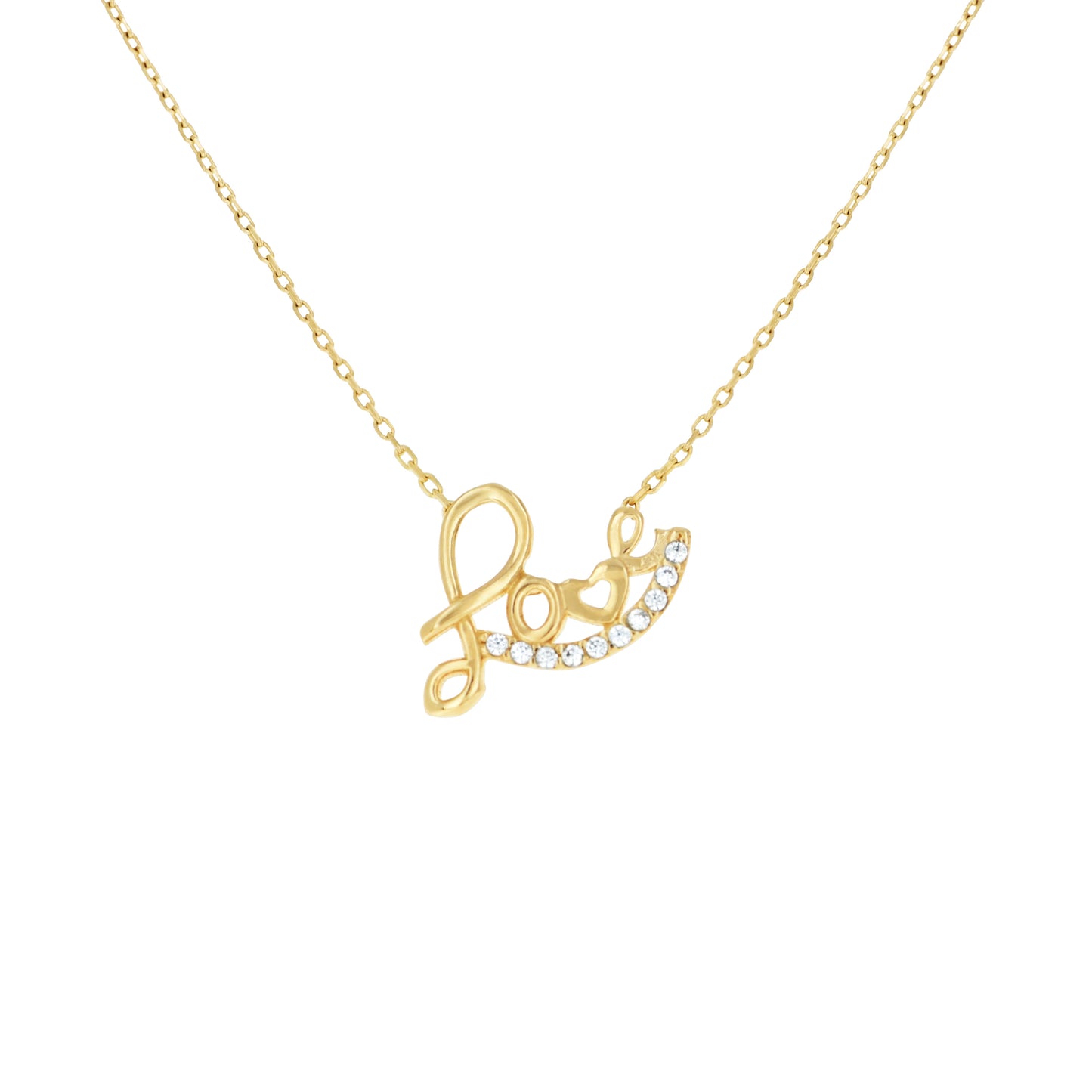 14Kt Gold Cz Necklace 18" (16"+2")