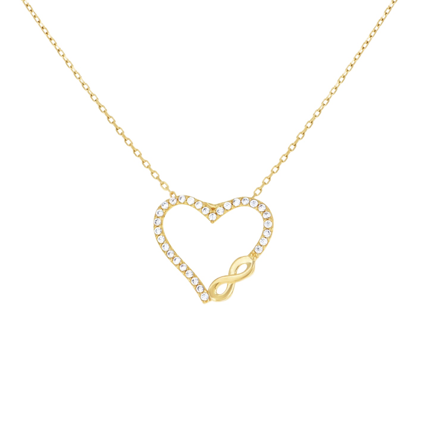 14Kt Gold Cz Necklace 18" (16"+2")