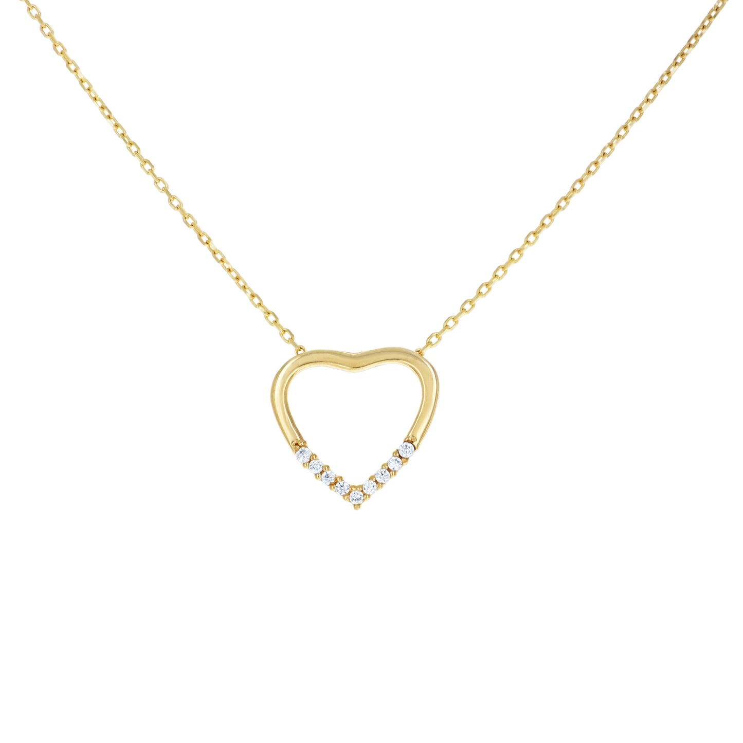14Kt Gold Cz Necklace 18" (16"+2")