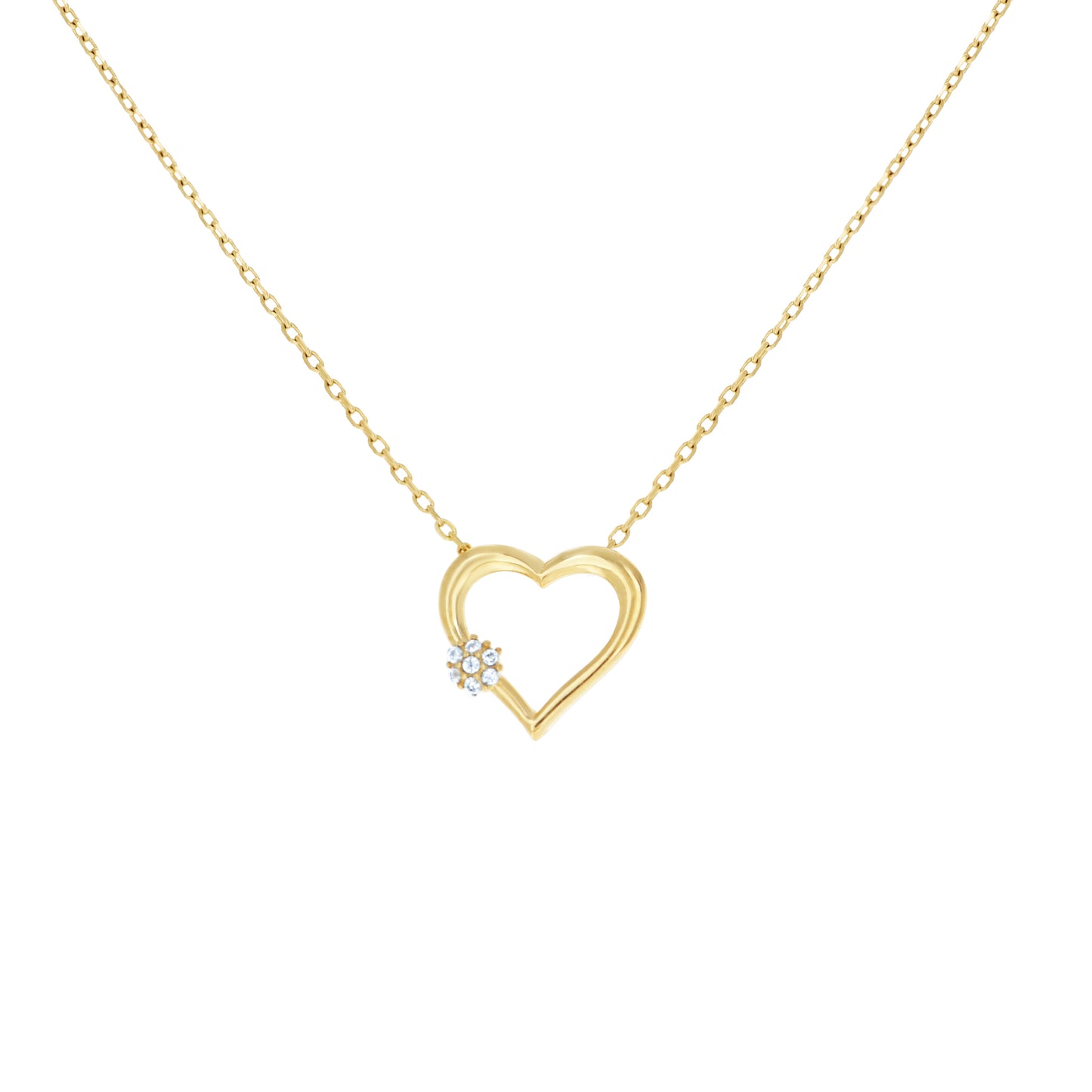 14Kt Gold Cz Necklace 18" (16"+2")