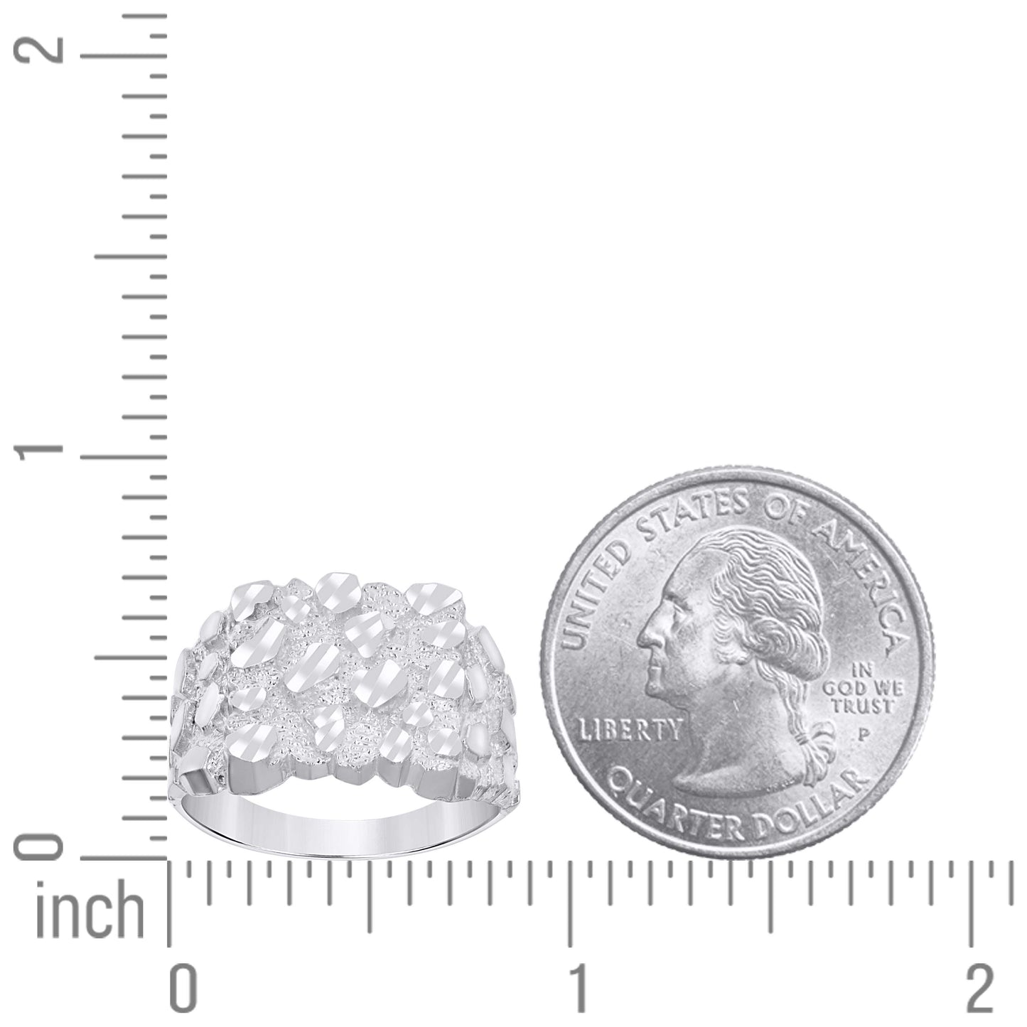 925 Sterling Silver Nugget Ring-S10