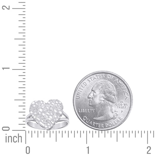 925 Sterling Silver Heart Nugget Ring-S7