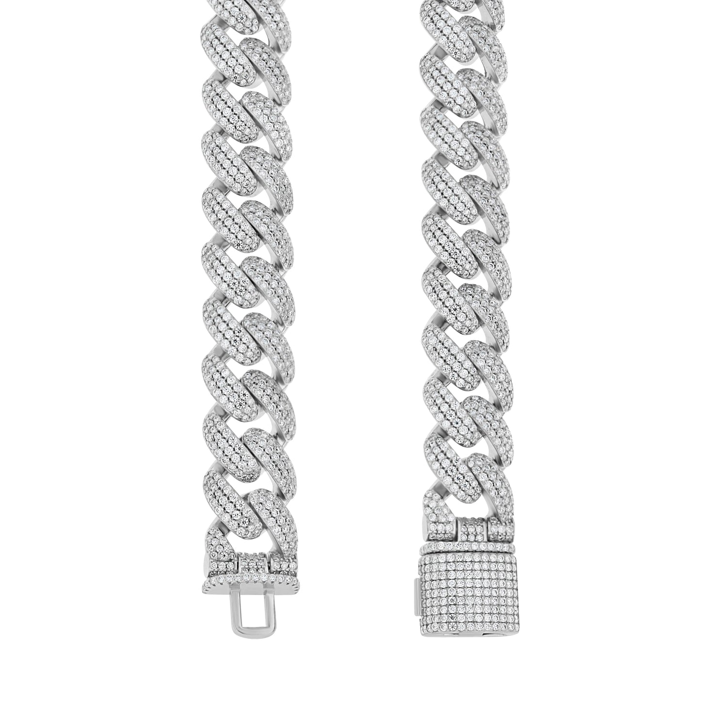 925 Sterling Silver Moissanite Chain 12mm