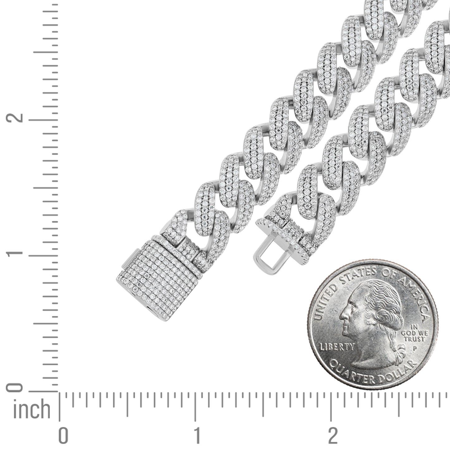 925 Sterling Silver 12mm Moissanite Chain