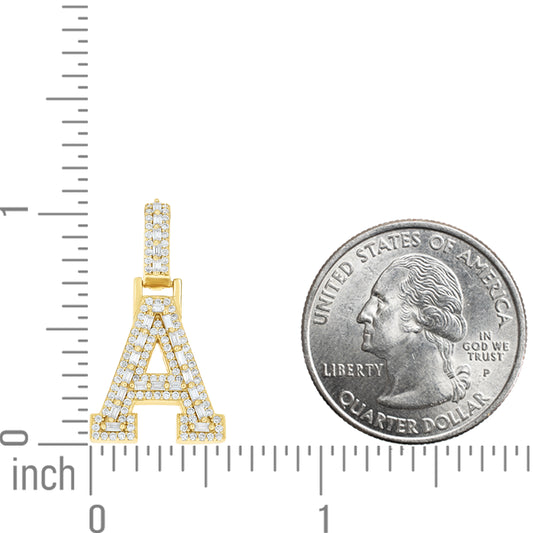 925 Sterling Silver Moissanite Initial A Pendant