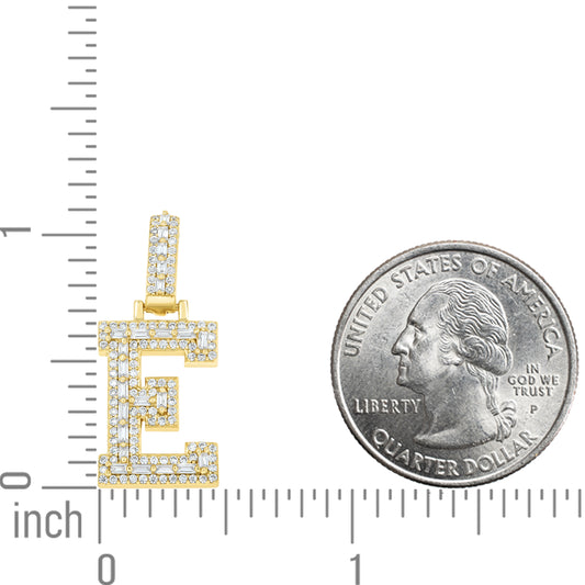 925 Sterling Silver Moissanite Initial E Pendant