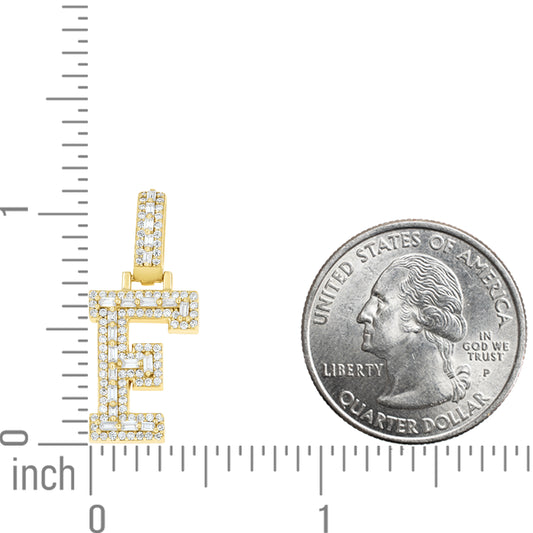 925 Sterling Silver Moissanite Initial F Pendant