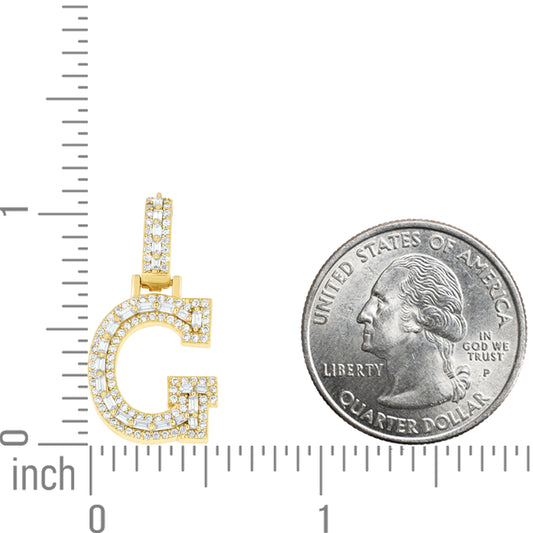 925 Sterling Silver Moissanite Initial G Pendant