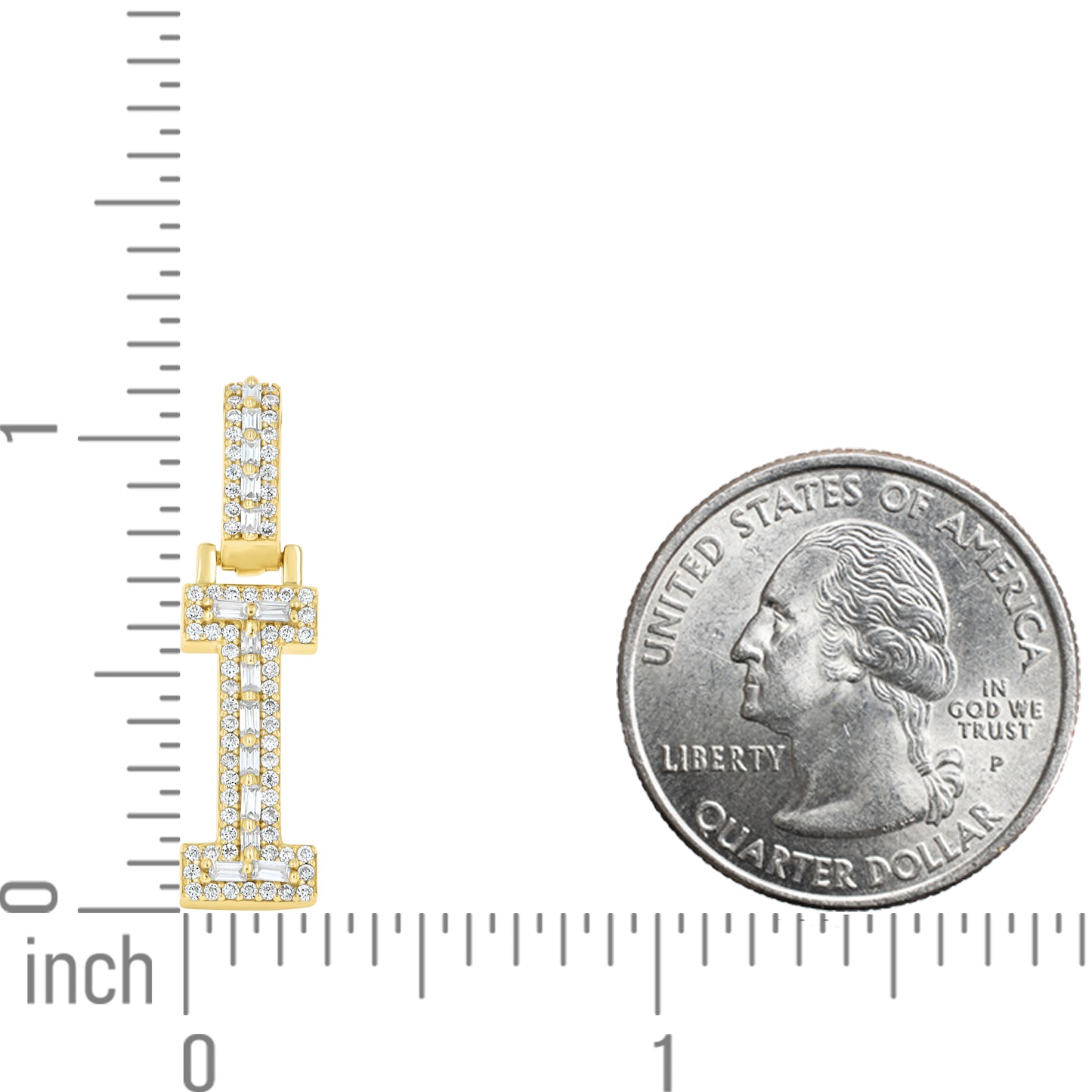 925 Sterling Silver Moissanite Initial I Pendant