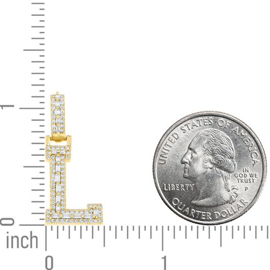 925 Sterling Silver Moissanite Initial L Pendant