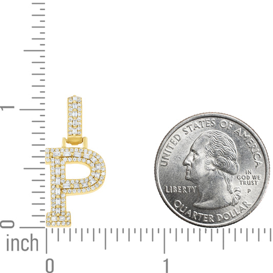 925 Sterling Silver Moissanite Initial P Pendant