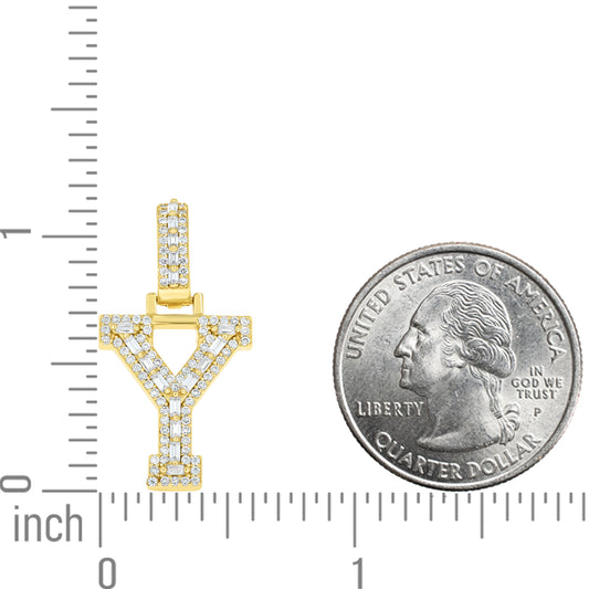 925 Sterling Silver Moissanite Initial Y Pendant
