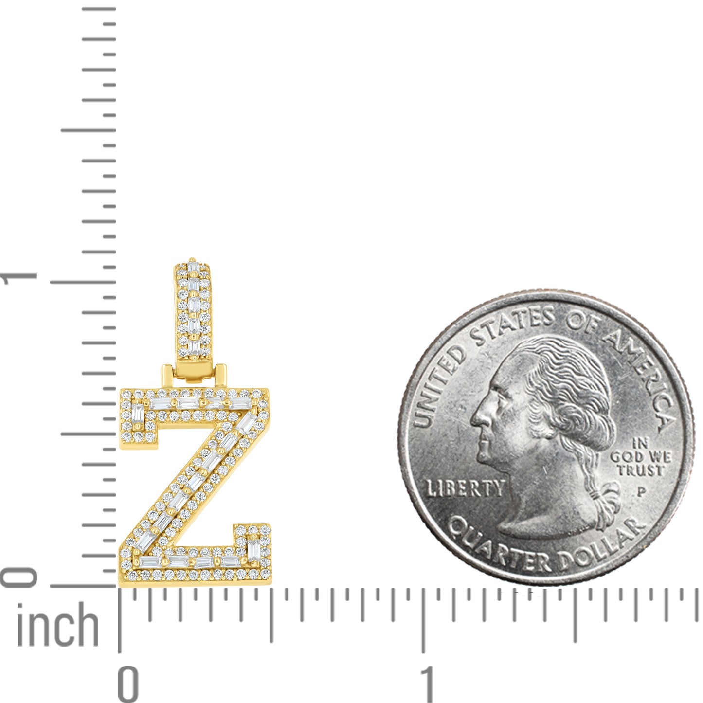 925 Sterling Silver Moissanite Initial Z Pendant