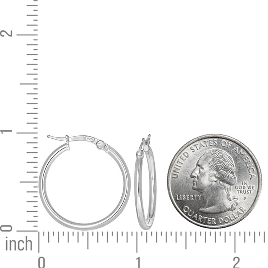925 Sterling Silver Tube Hoop Earrings 2mm-20