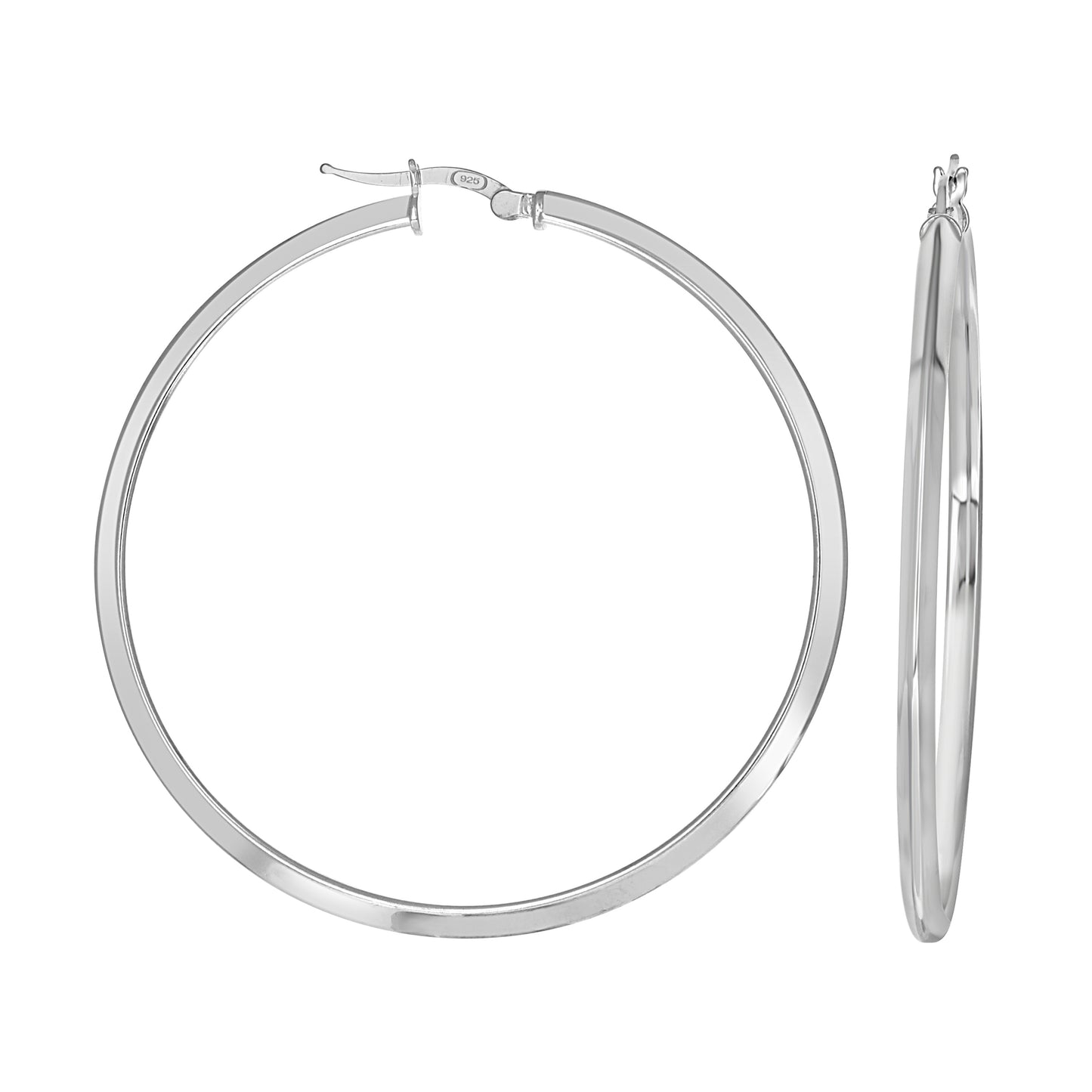 925 Silver Triangle Hoop Earrings 3mm-50
