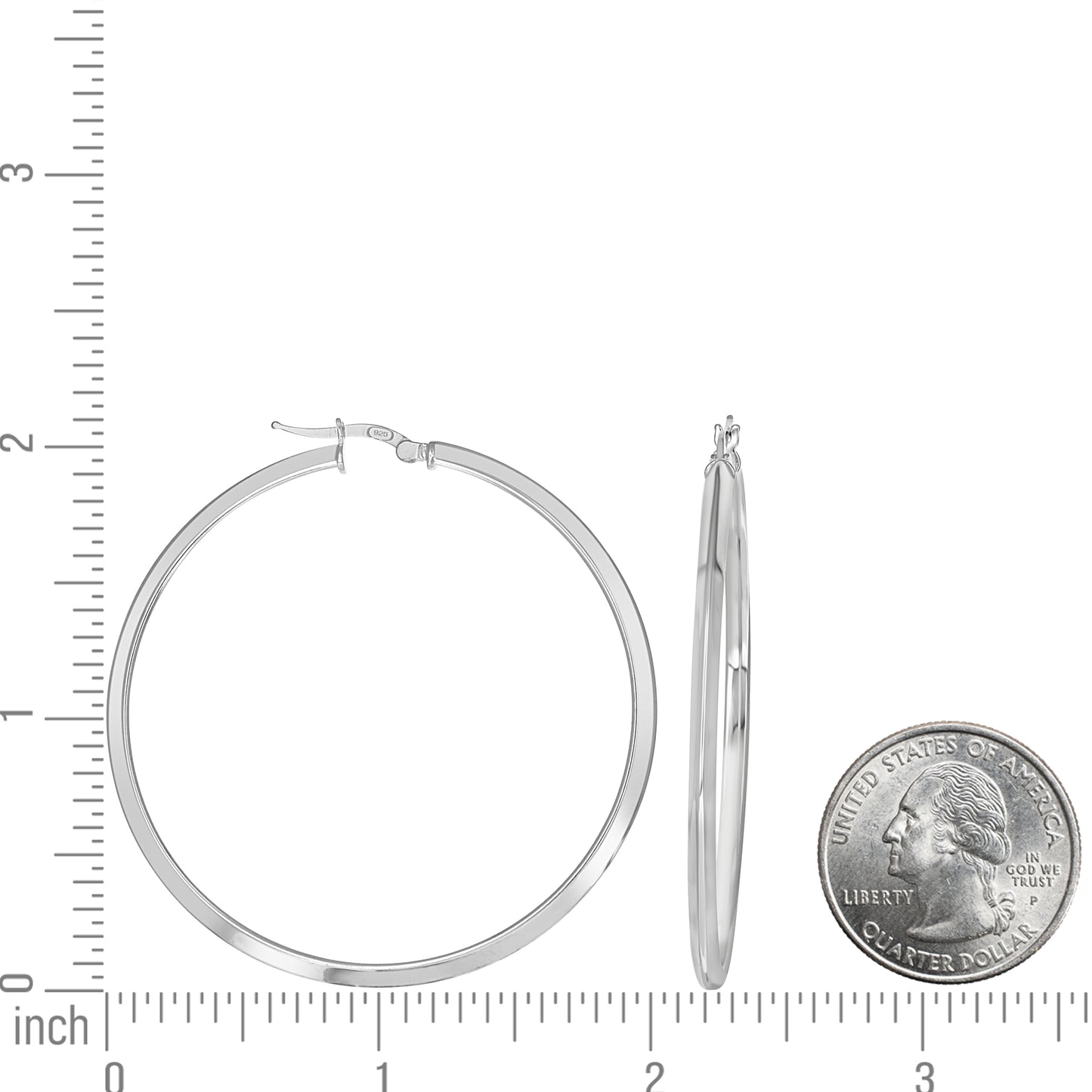 925 Silver Triangle Hoop Earrings 3mm-50