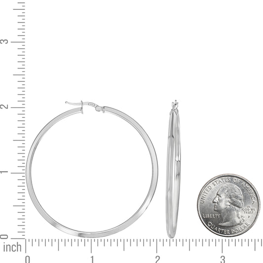 925 Silver Triangle Hoop Earrings 3mm-50