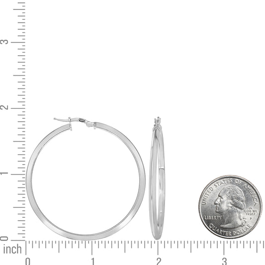 925 Silver Triangle Hoop Earrings 3mm-40