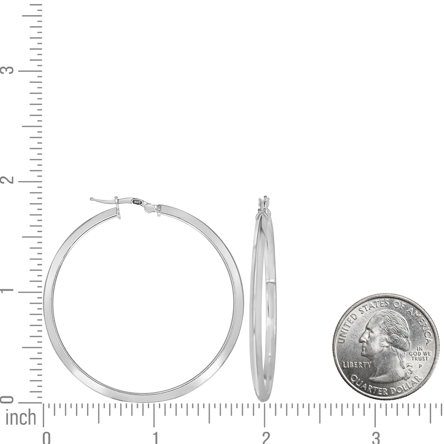 925 Silver Triangle Hoop Earrings 3mm-40