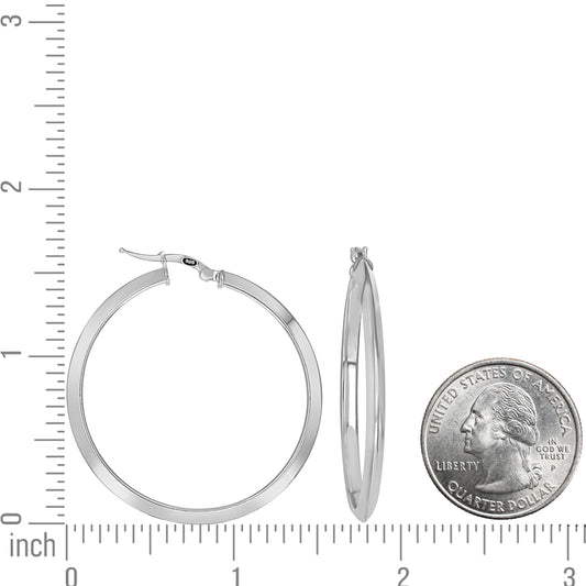 925 Silver Triangle Hoop Earrings 3mm-35