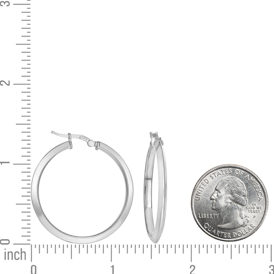 925 Silver Triangle Hoop Earrings 3mm-30