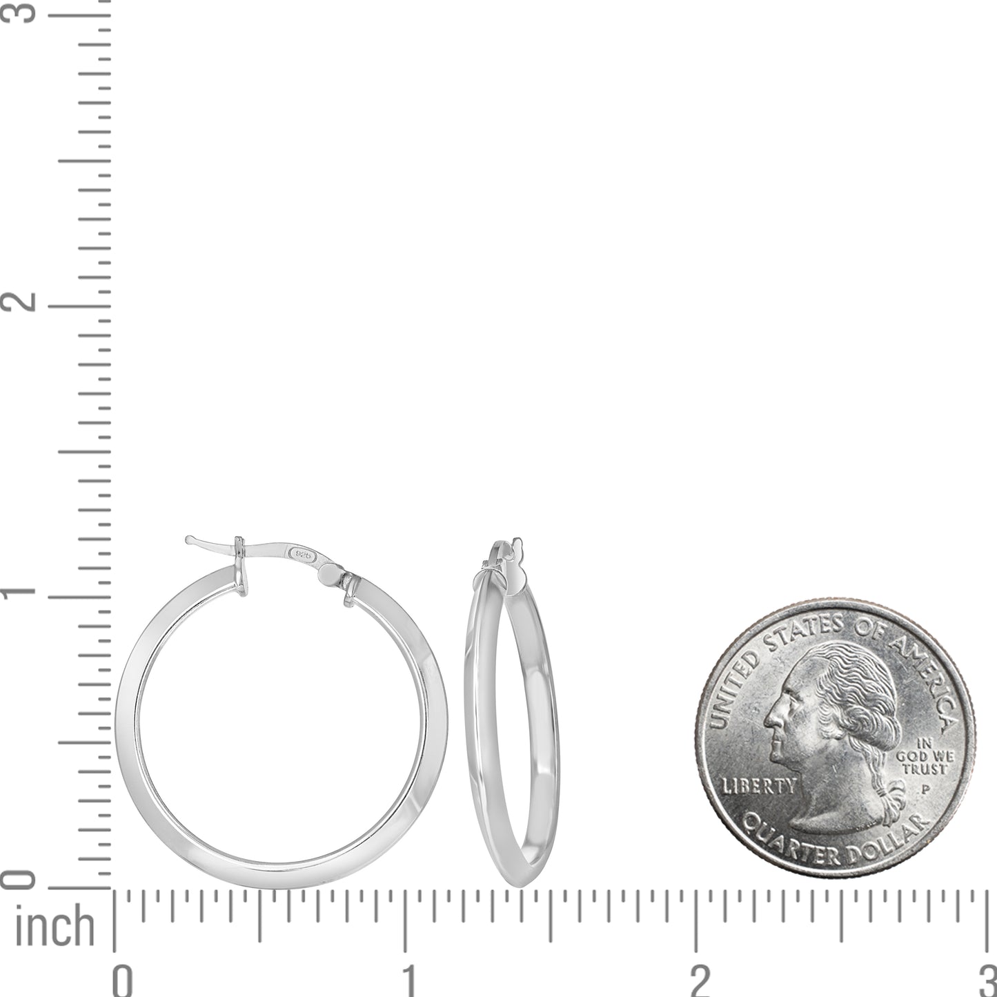 925 Silver Triangle Hoop Earrings 3mm-25