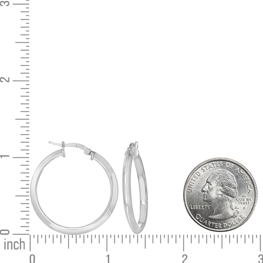 925 Silver Triangle Hoop Earrings 3mm-25