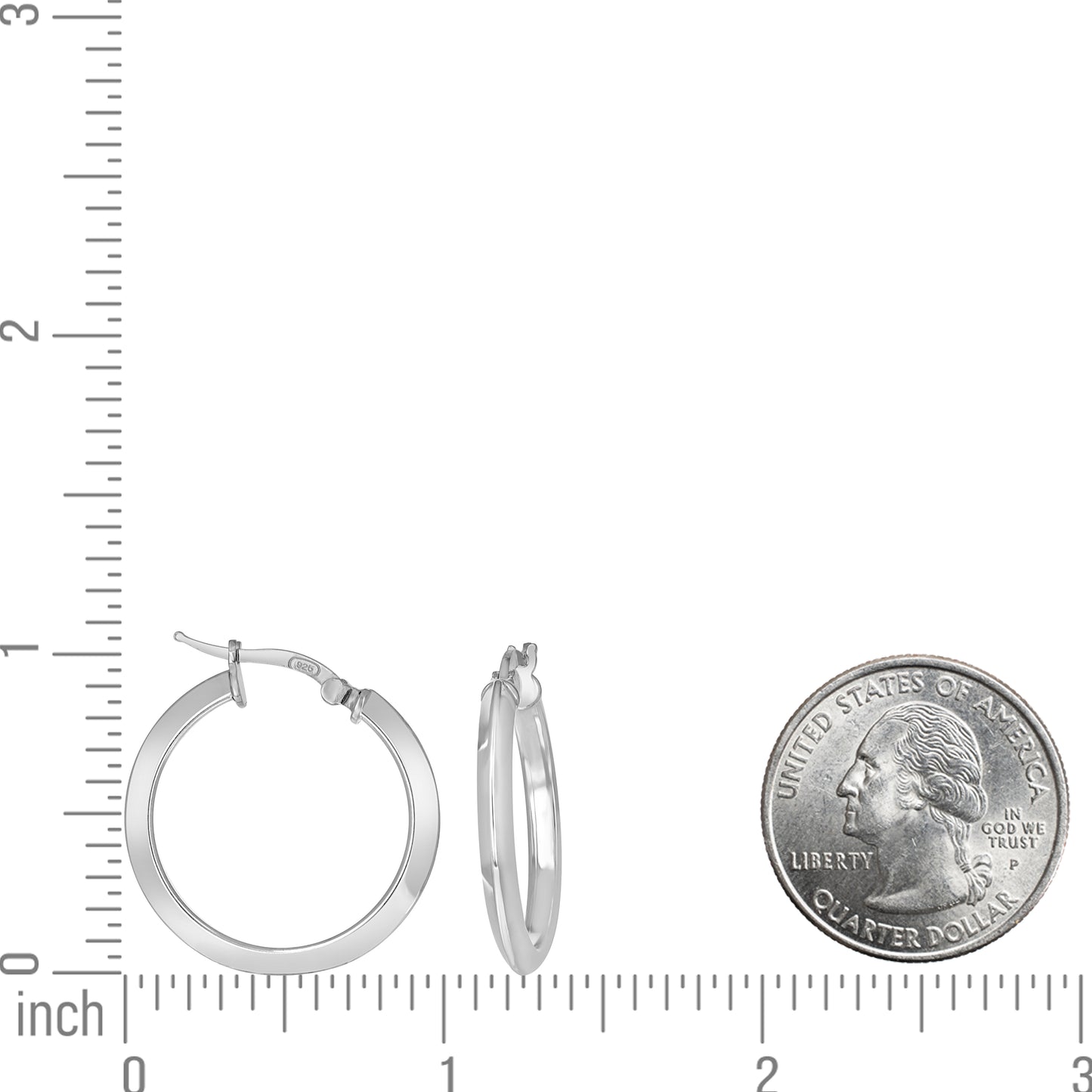 925 Silver Triangle Hoop Earrings 3mm-20