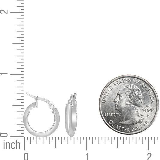 925 Silver Triangle Hoop Earrings 3mm-12