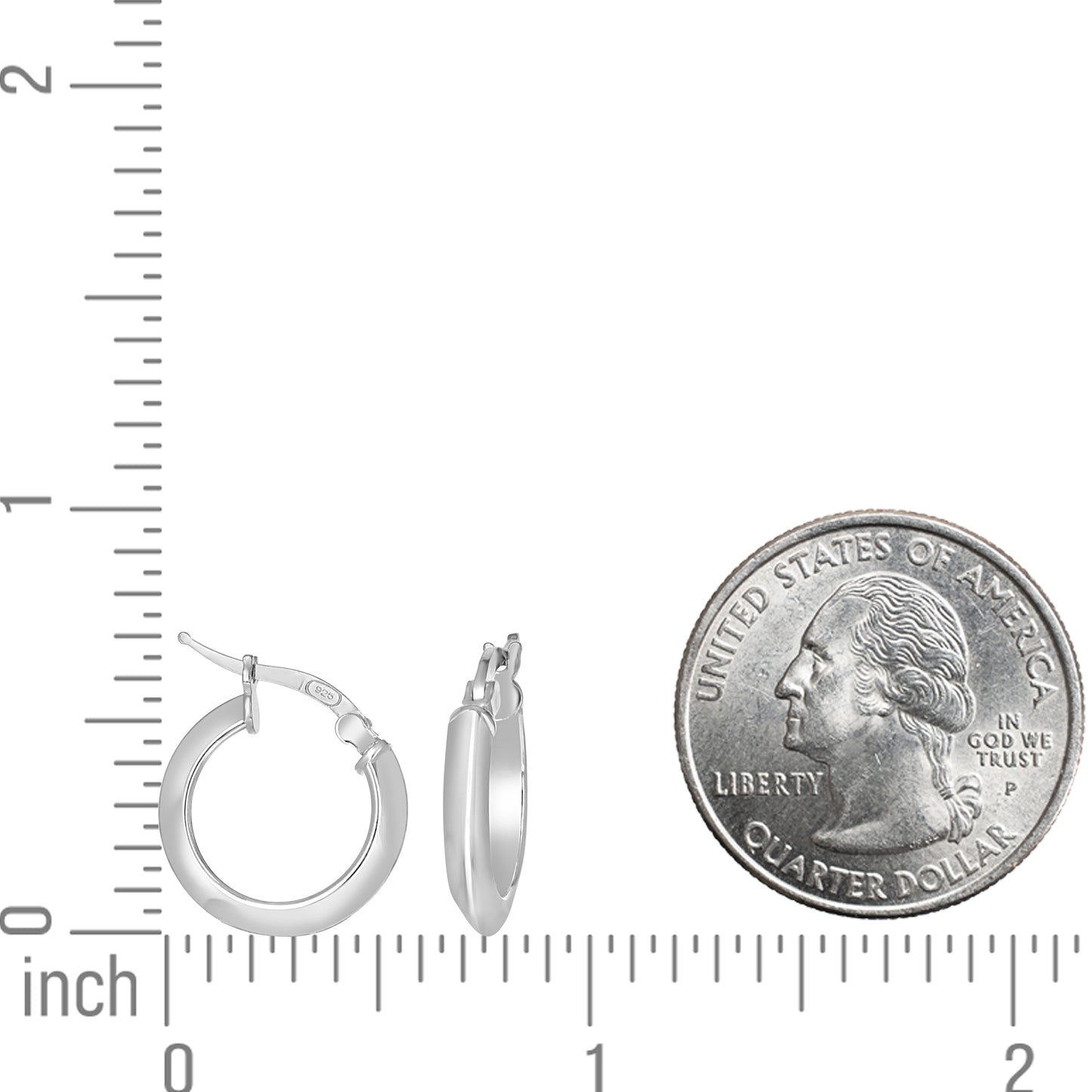 925 Silver Triangle Hoop Earrings 3mm-12